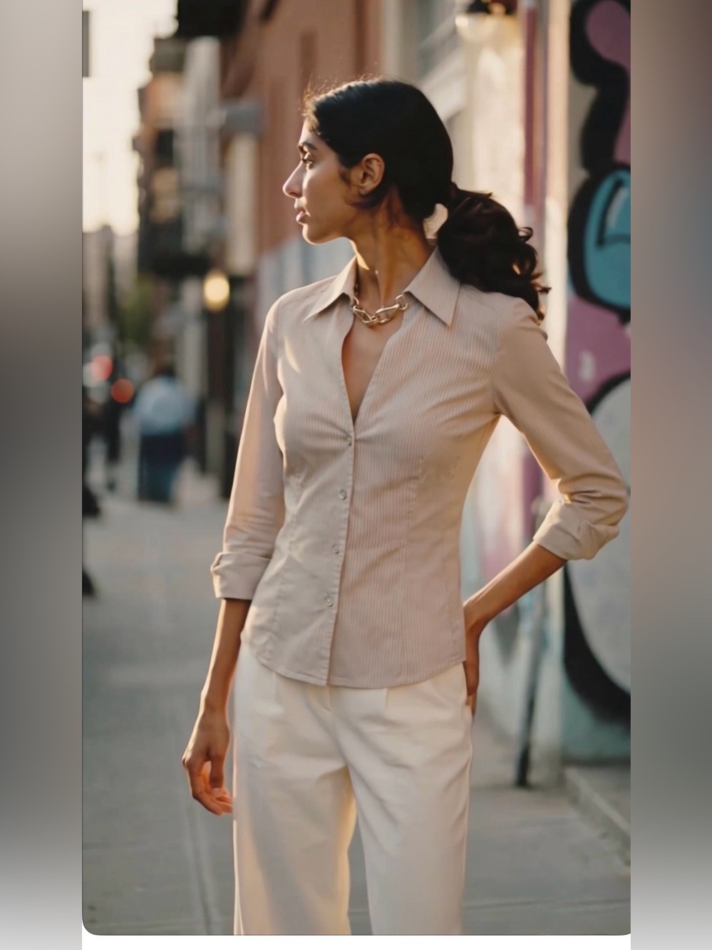 Gucci Beige Slim-Fit Button-Down Shirt